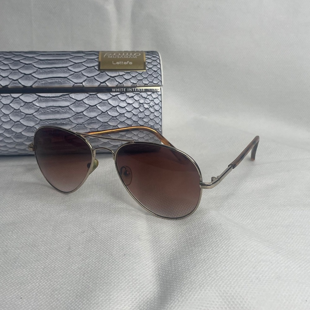 Vintage J. Crew Classic Aviator Sunglasses Pilot Tortoise Gold Metal Brown Lens